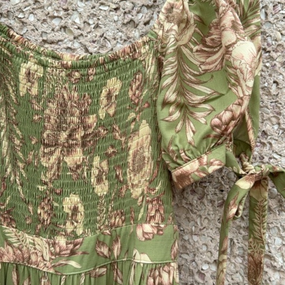 Aguabentida Brand Smocked Floral Dress NWT